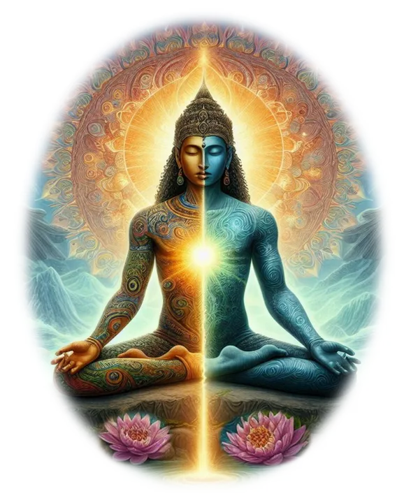 Buddha Herz blau